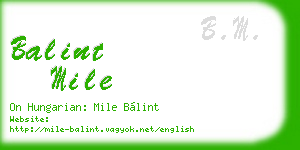 balint mile business card