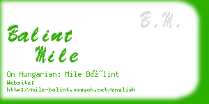 balint mile business card